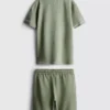 7-15yrs | textured polo shirt and shorts set