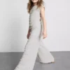 7-15yrs | textured wide-leg pants