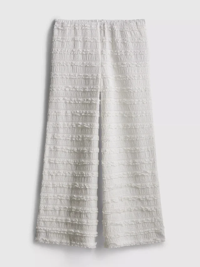 7-15yrs | textured wide-leg pants