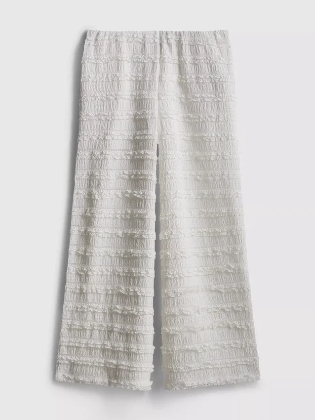 7-15yrs | textured wide-leg pants