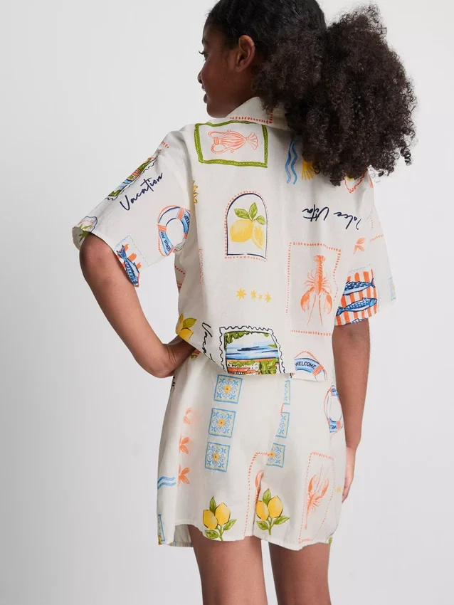 7-15yrs | tie detail shirt and shorts set