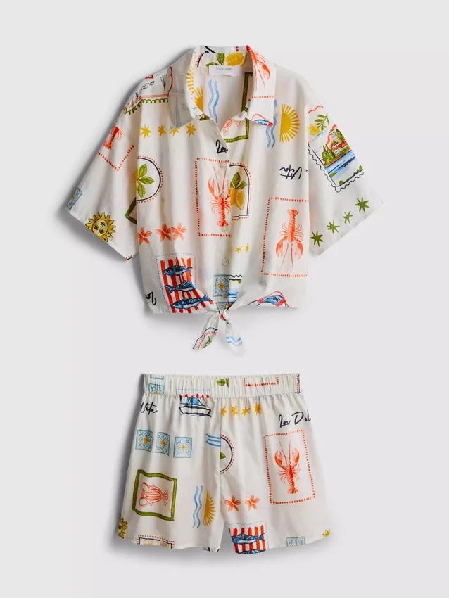 7-15yrs | tie detail shirt and shorts set