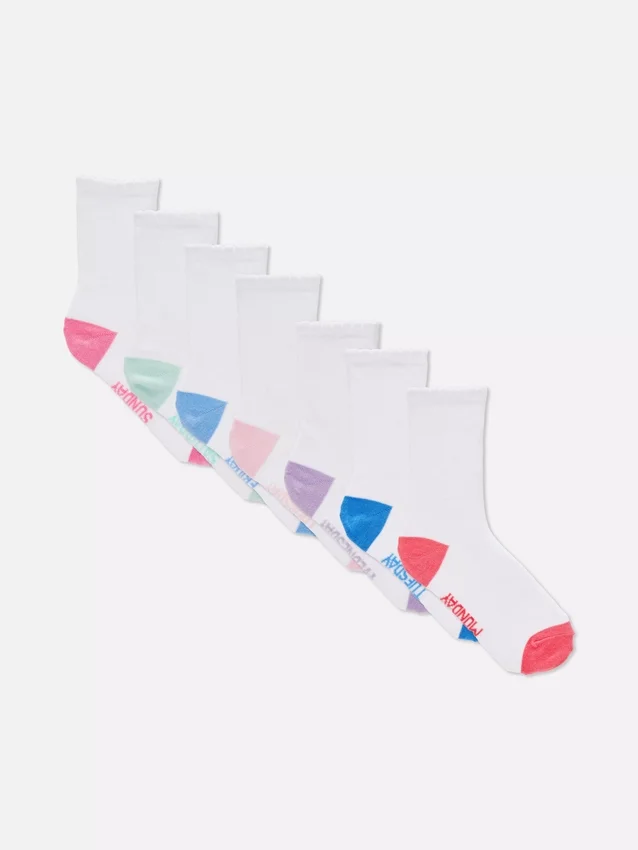 7-pack days of the week ankle socks