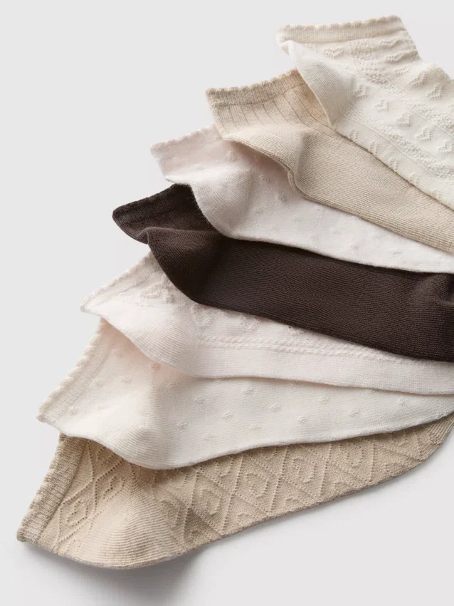 7-pack textured sneaker socks