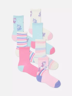 7-pack unicorn ankle socks