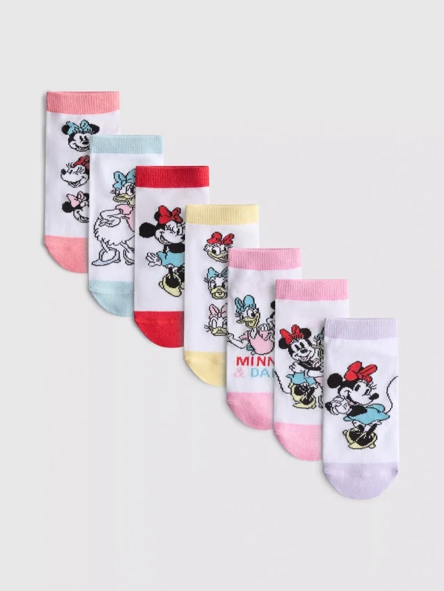 7pk disney's minnie mouse sneaker socks