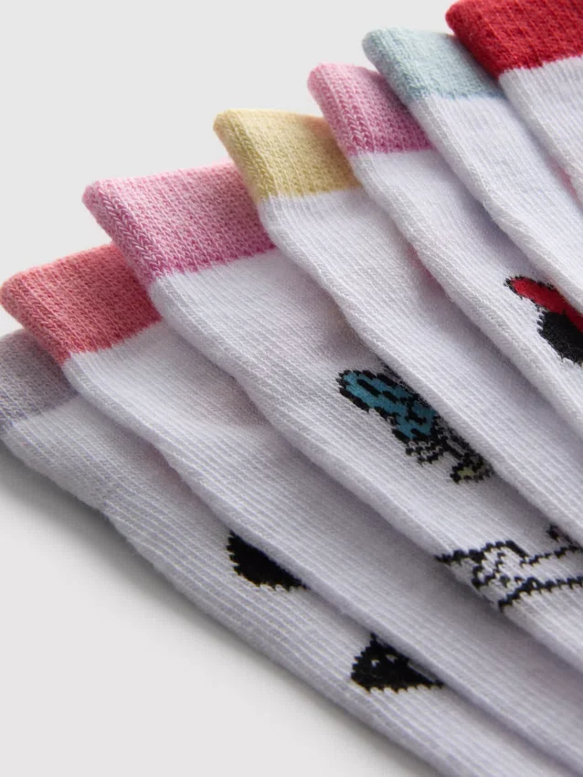 7pk disney's minnie mouse sneaker socks