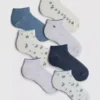 7pk ditsy patterned sneaker socks