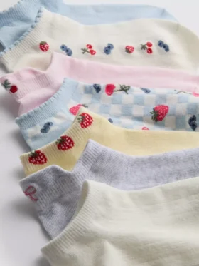 7pk fruit-pattern ankle socks