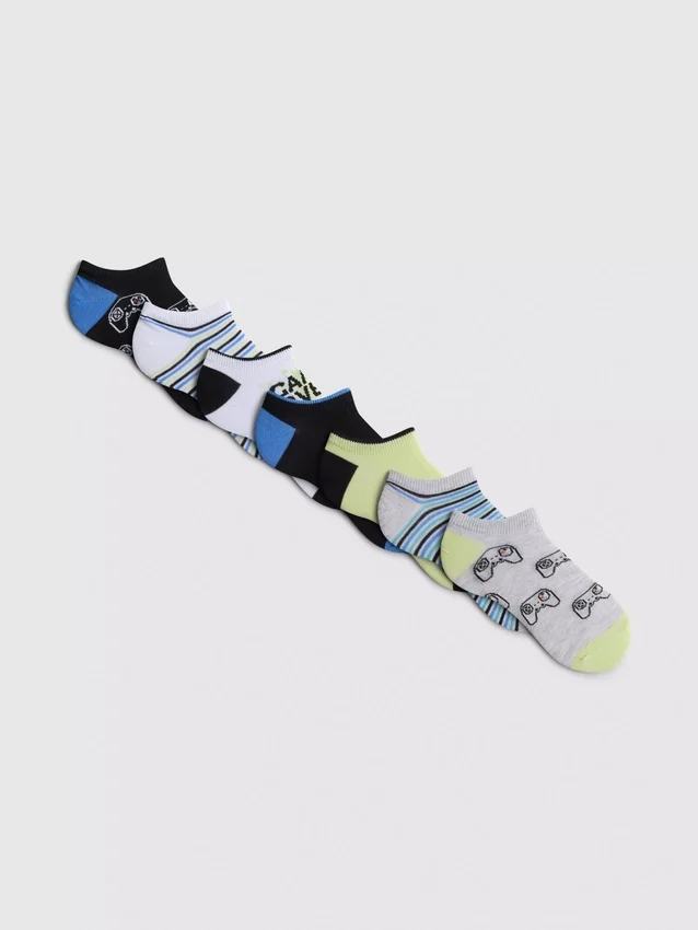 7pk gaming graphic sneaker socks