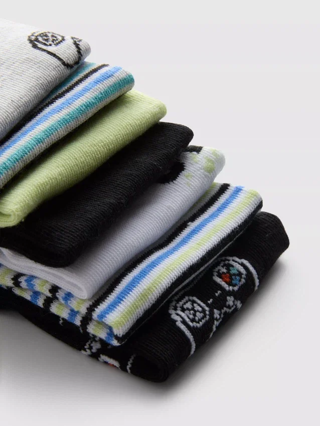 7pk gaming graphic sneaker socks
