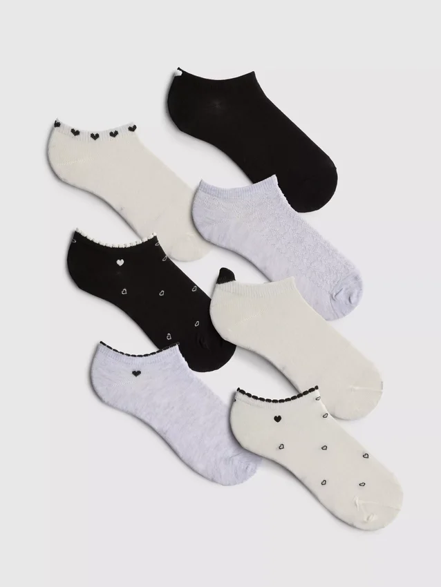 7pk heart sneaker socks