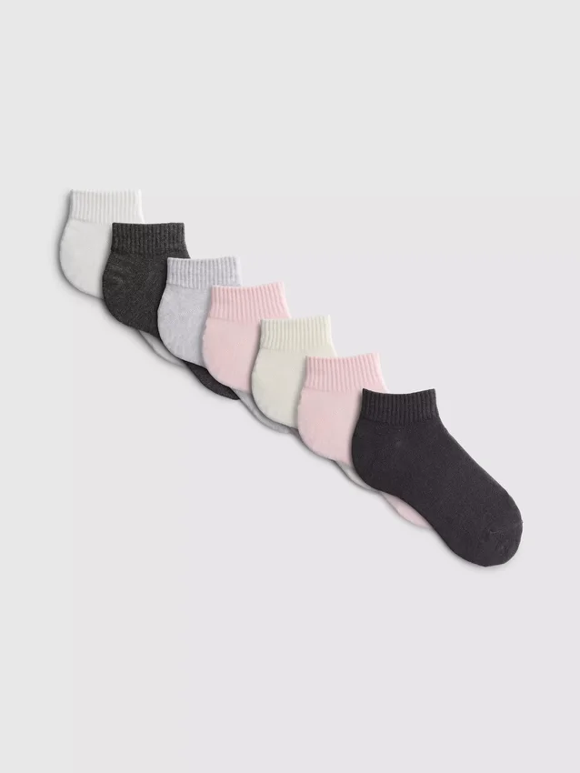 7pk mixed quarter crew socks