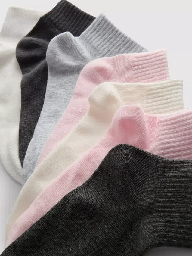 7pk mixed quarter crew socks