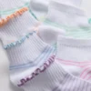 7pk multicolor stripe ankle socks