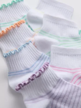 7pk multicolor stripe ankle socks