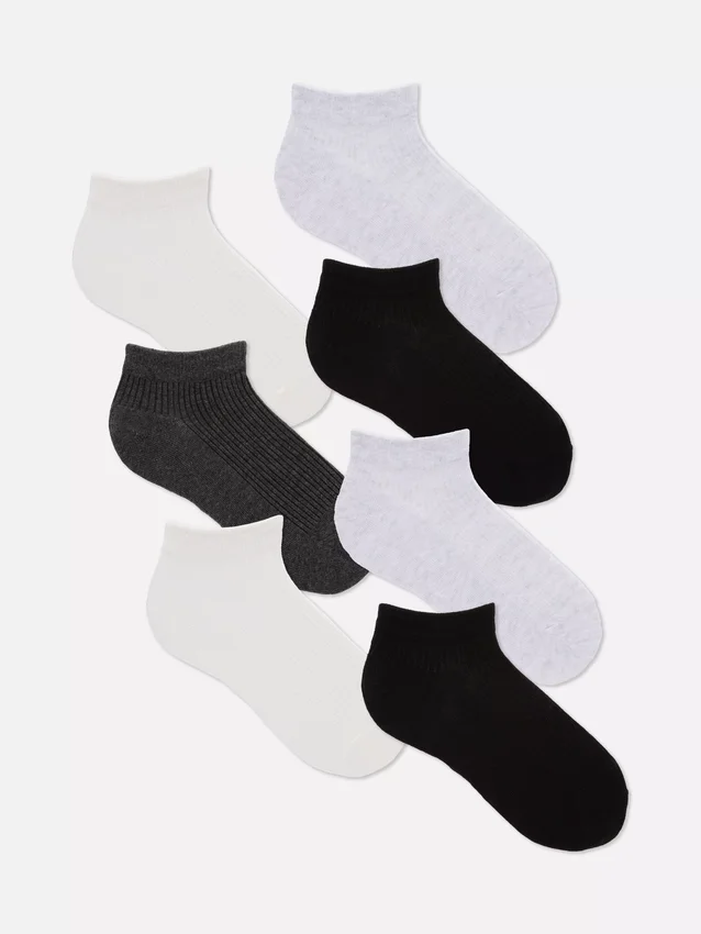 7pk neutral sneaker socks