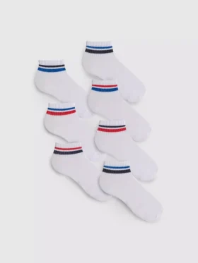 7pk stripe quarter socks