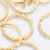 8-pack rhinestone initial rings