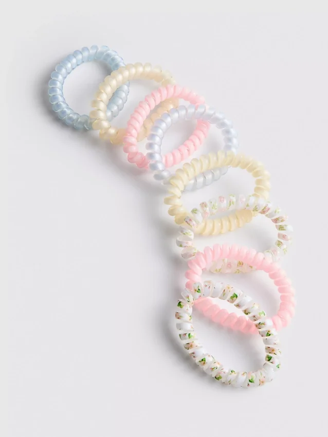 8pk spiral hair bands