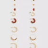 9-pack stud and hoop earrings