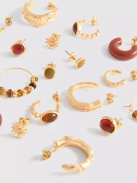 9-pack stud and hoop earrings