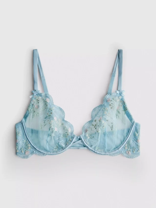 A-e underwired sheer butterfly bra