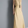 A-line satin maxi skirt