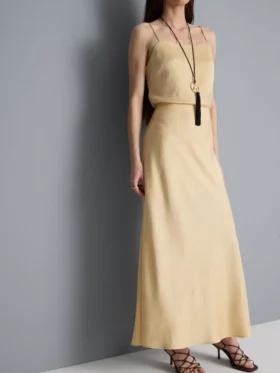 A-line satin maxi skirt