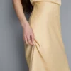 A-line satin maxi skirt