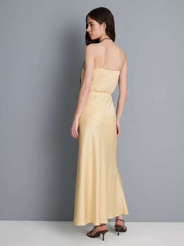 A-line satin maxi skirt