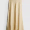 A-line satin maxi skirt