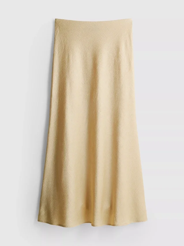 A-line satin maxi skirt