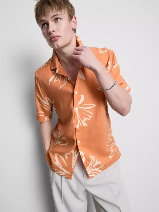 Abstract floral resort shirt