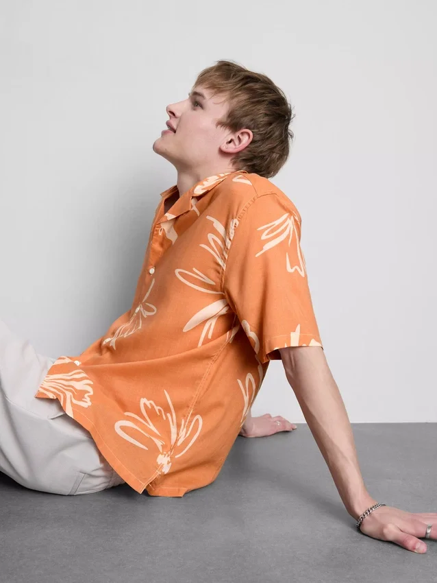 Abstract floral resort shirt