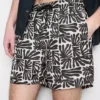 Abstract-print swim shorts