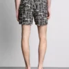 Abstract-print swim shorts