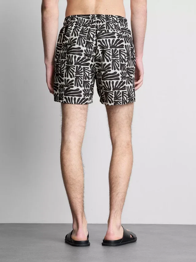 Abstract-print swim shorts