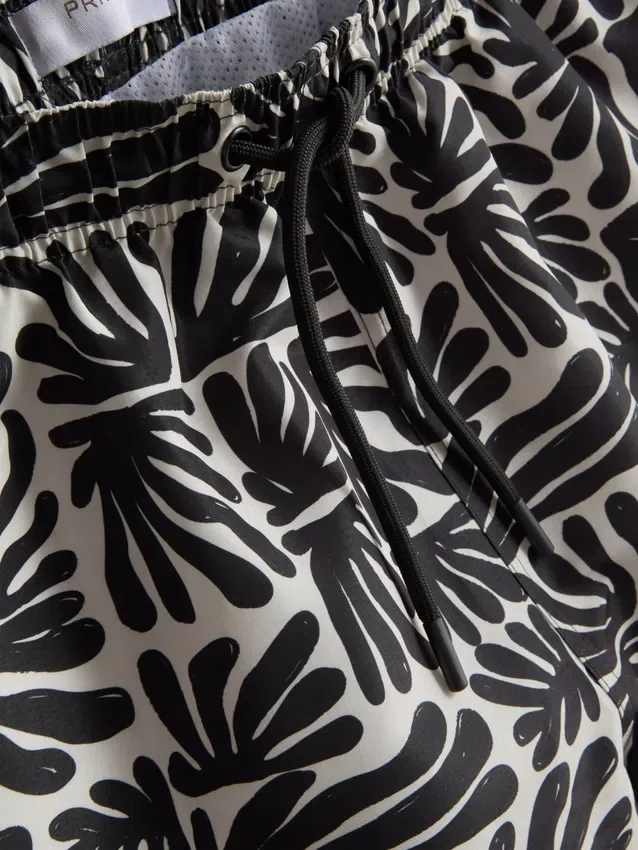 Abstract-print swim shorts