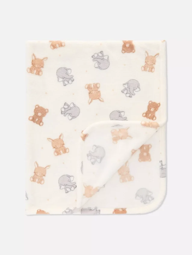 Animal fleece baby blanket