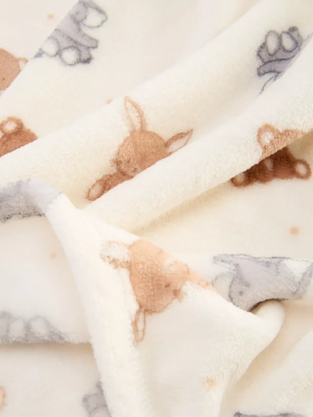 Animal fleece baby blanket