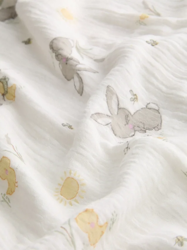 Animal graphic muslin baby blanket