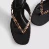 Animal pattern toe post heeled mules