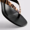 Animal pattern toe post heeled mules