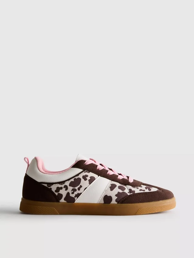Animal-print gum-sole sneakers