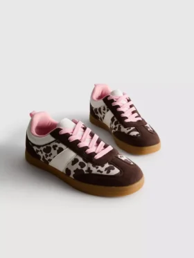 Animal-print gum-sole sneakers