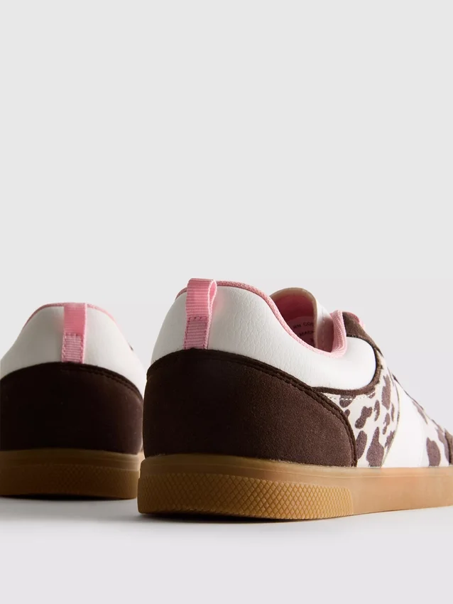 Animal-print gum-sole sneakers