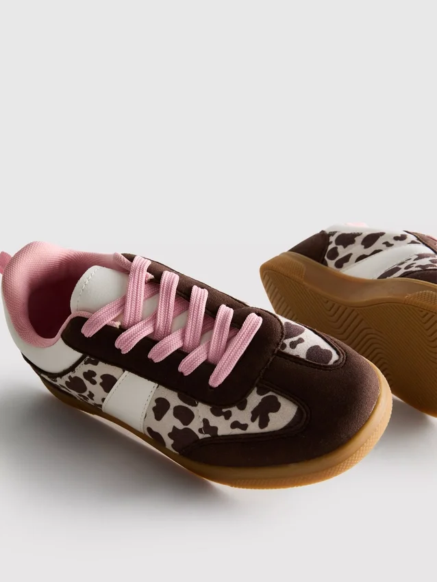 Animal-print gum-sole sneakers