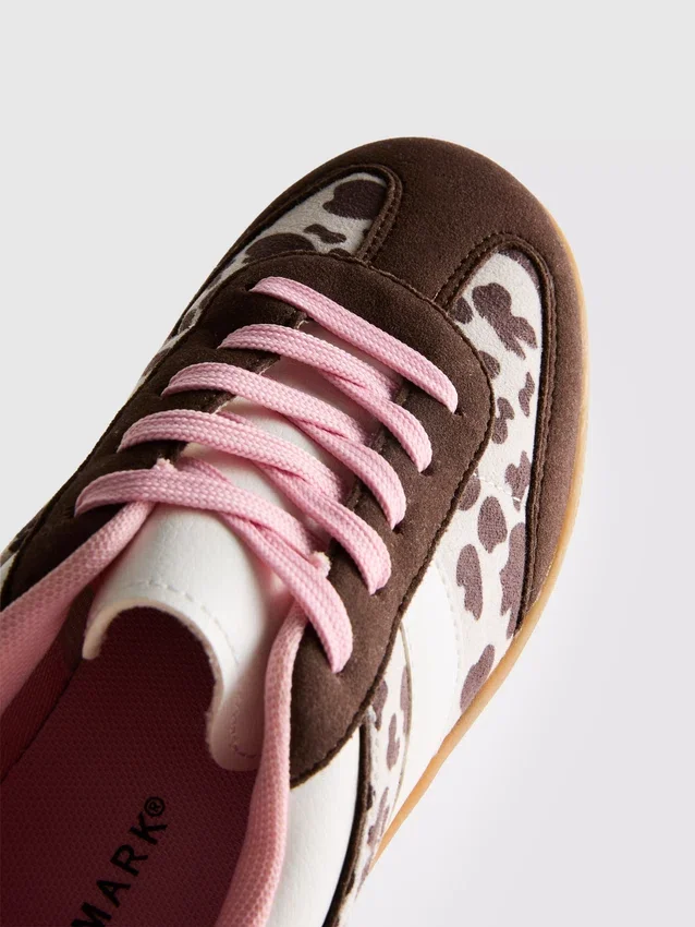 Animal-print gum-sole sneakers