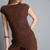 Asymmetric crinkle top